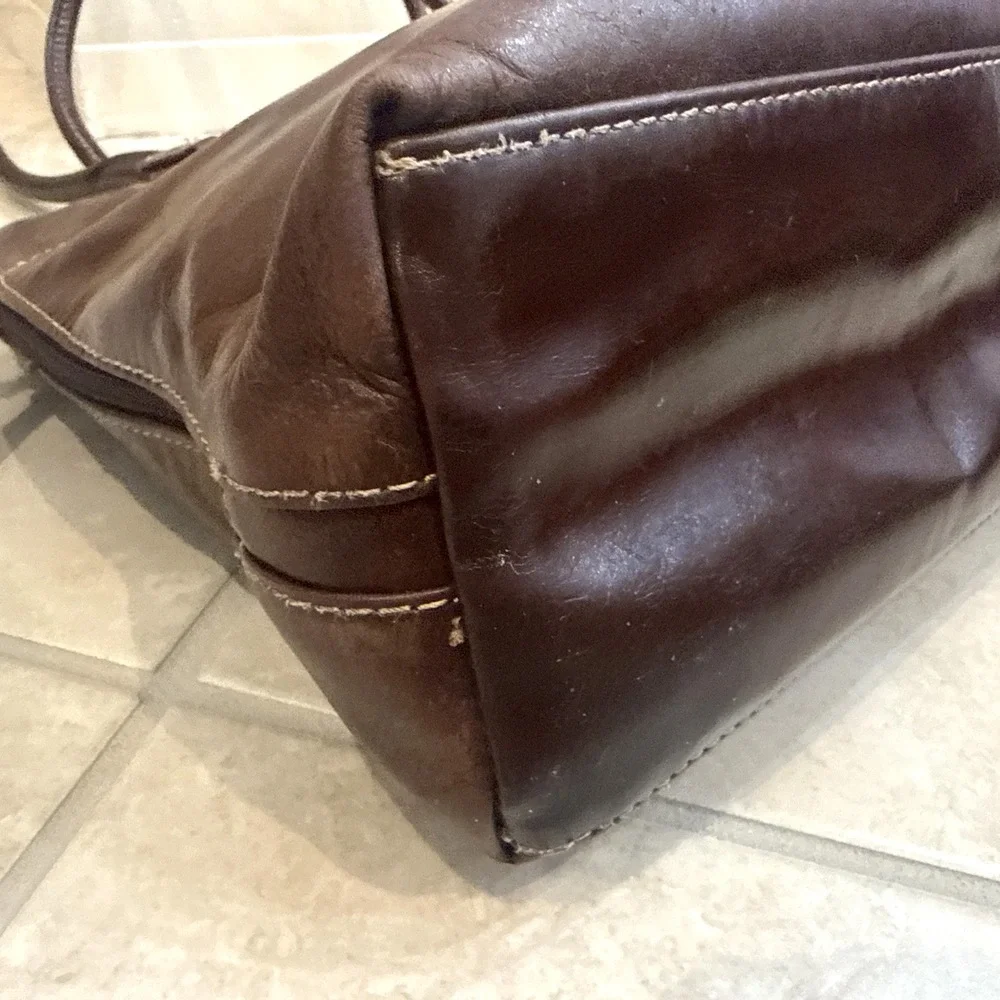 Giani Bernini Business Tote Laptop Shoulder Bag Purse Distressed faux Leather